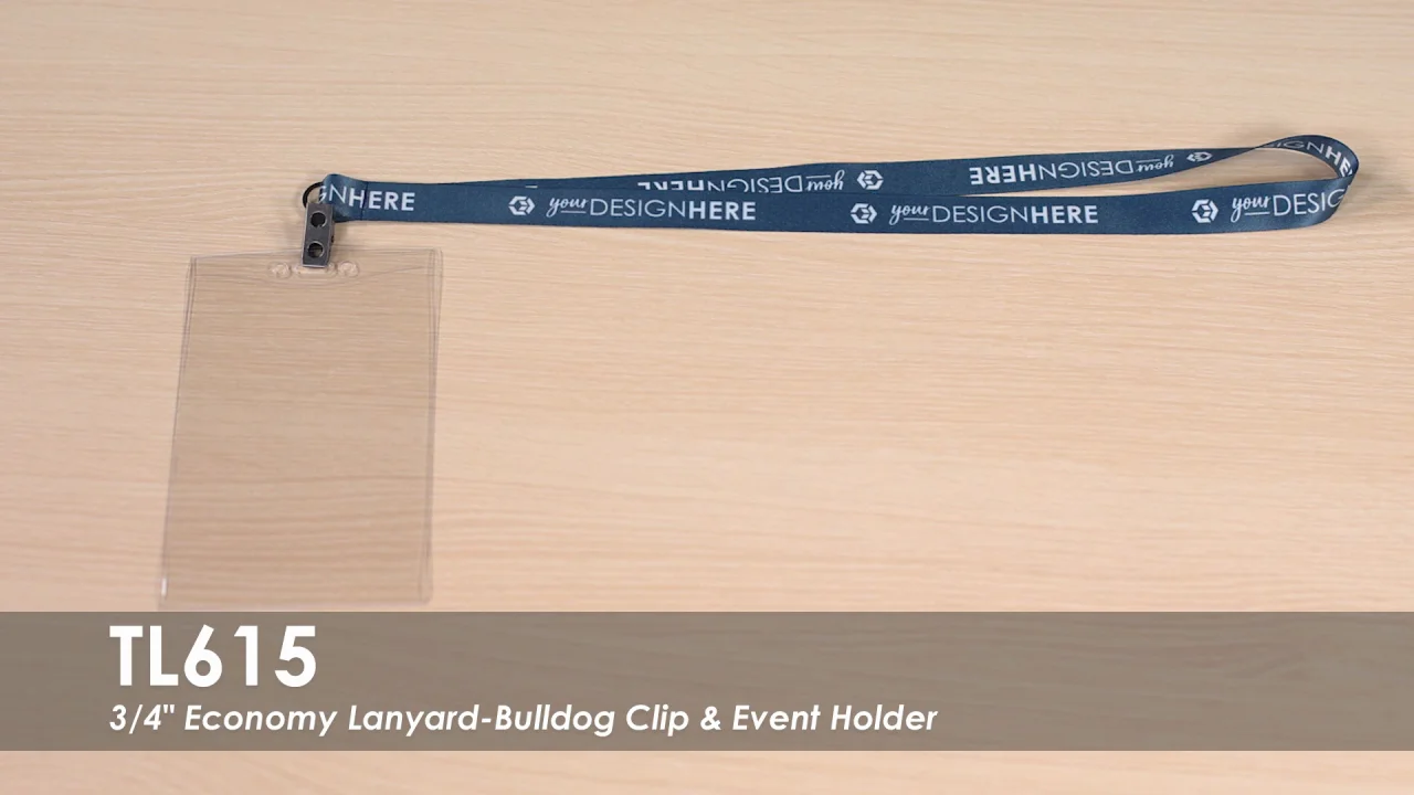 Custom Printed 3/4-In. Lanyard-Swivel Bulldog Clip & Event Badge Holder - Qty: 25