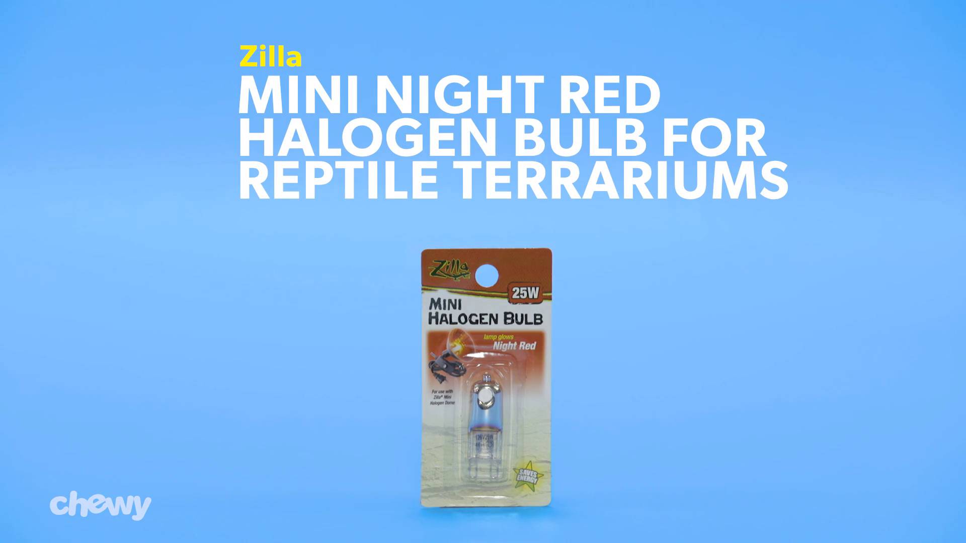 Zilla Reptile Terrarium Heat Lamps Mini Halogen Bulb Night Red 25W 
