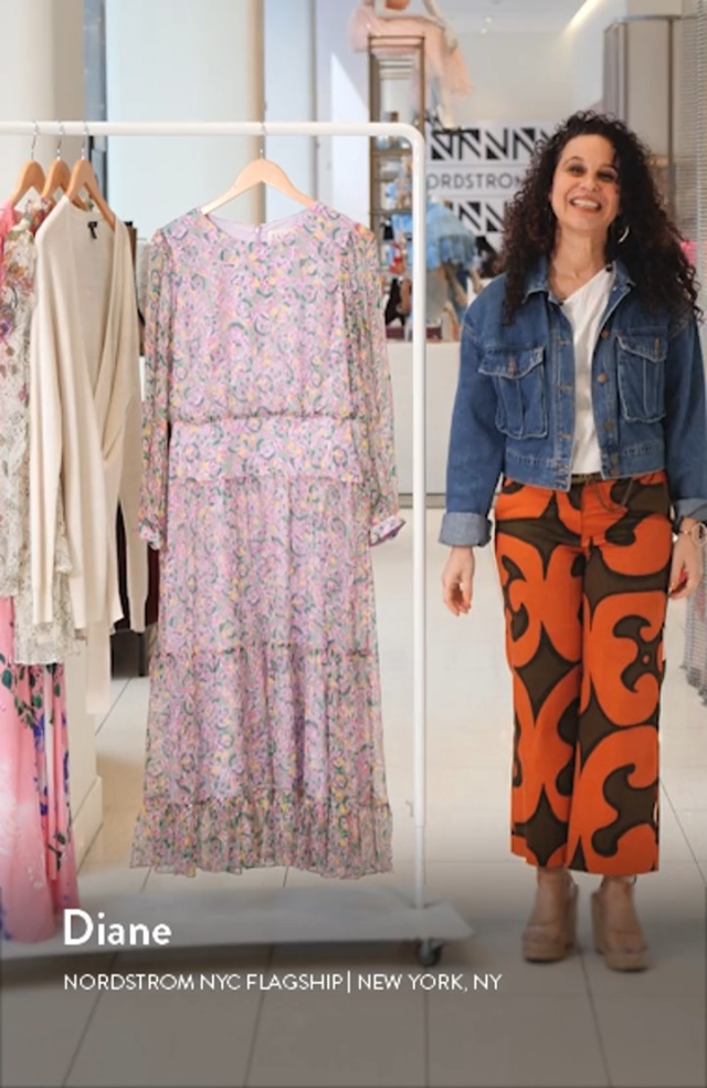 SALONI Isabel Fil Coupé Silk Blend Midi Dress Nordstrom