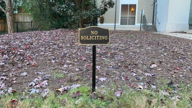 No Soliciting Statement Lawn Plaque
