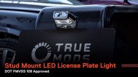 CAZLEDSIL0133 - Stud Mount Black Chrome and Gray Universal LED License Plate Tag Lamp Light - DOT FMVSS 108 - SAE L