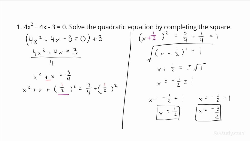 How to Solve a Quadratic Equation by Completing the Square | Algebra ...