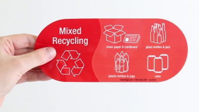 Mixed Recycling, Plastic Bottles Jugs Vinyl Recycle Sticker