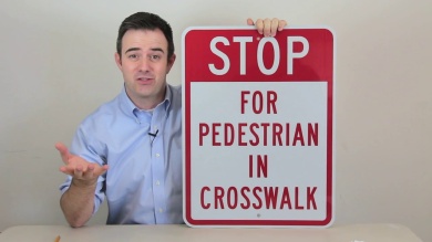 Stop For Pedestrian In Crosswalk Aluminum School Sign