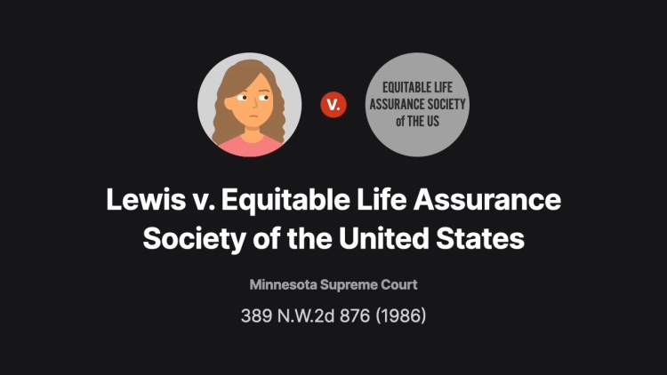 Lewis v. Equitable Life Assurance Soc'y of the United States