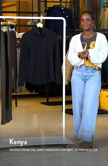 Zella Cozy Rib Mock Neck Top | Nordstrom