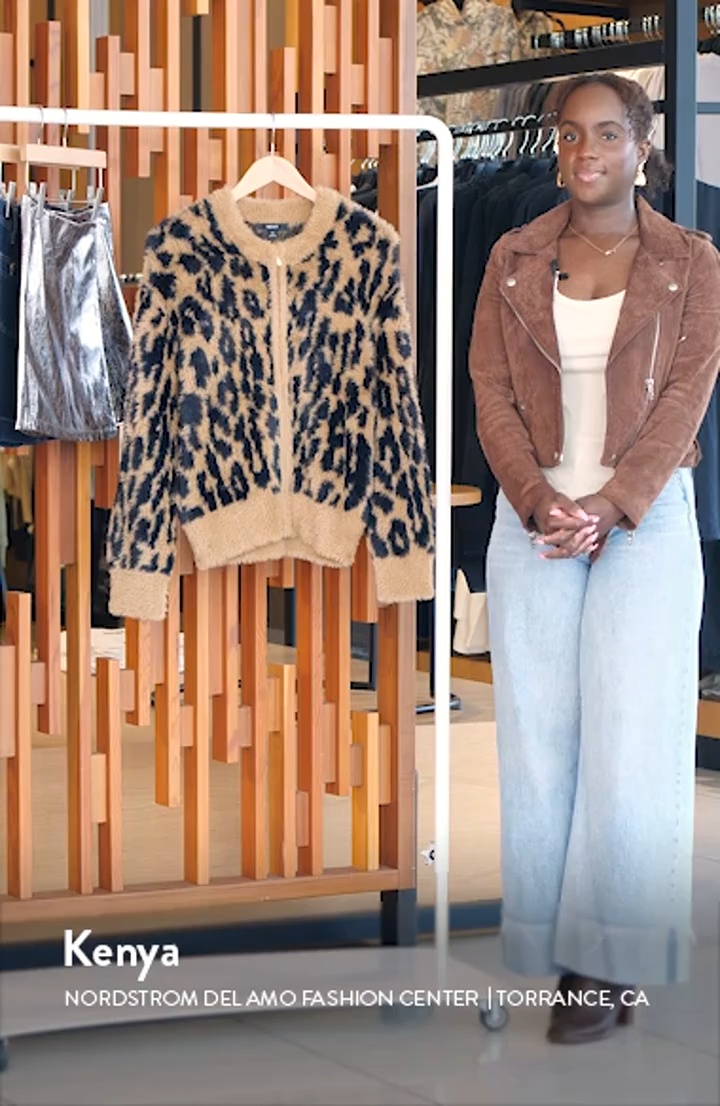 NEXT Fluffy Animal Print Cardigan | Nordstrom