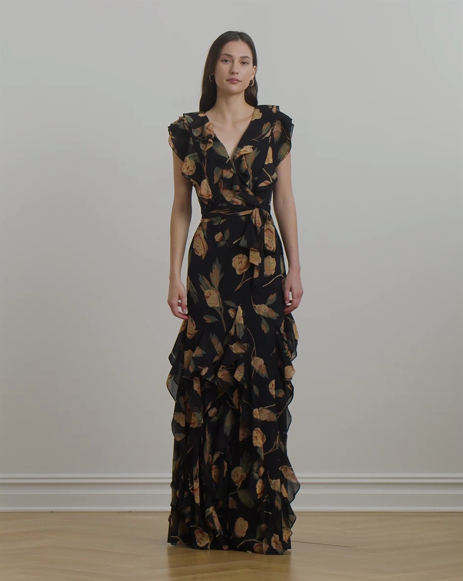 RALPH LAUREN FLORAL レーストリム上品ワンピース RALPH LAUREN FLORAL レーストリム上品ワンピース ワンピース