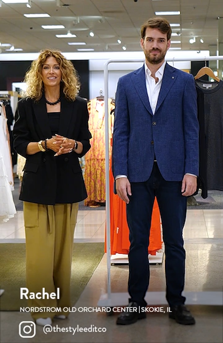 Myles Navy Check Wool Blend Seersucker Sport Coat