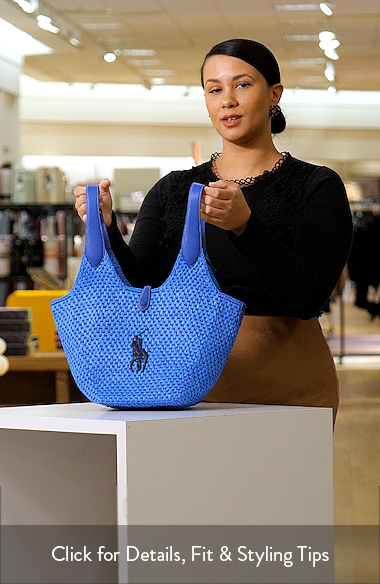 Mai 　ST144 美品Polo Ralph Lauren BB7 Polo Ralph Lauren Raffia & Leather Medium Tote | Nordstrom