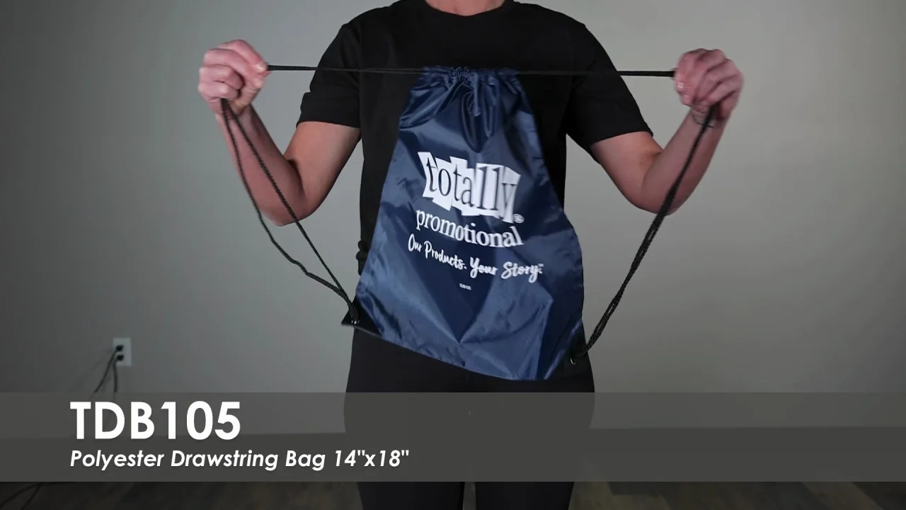 Custom Polyester Drawstring Bags -14-in. x 18-in. TDB105 Custom Polyester Drawstring Bags -14-in. x 18-in. TDB105