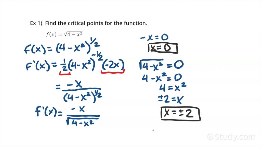 How to Find Critical Points of a Function by Finding Where the First ...