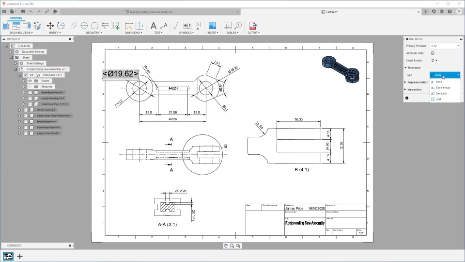 b size drawing dimensions template