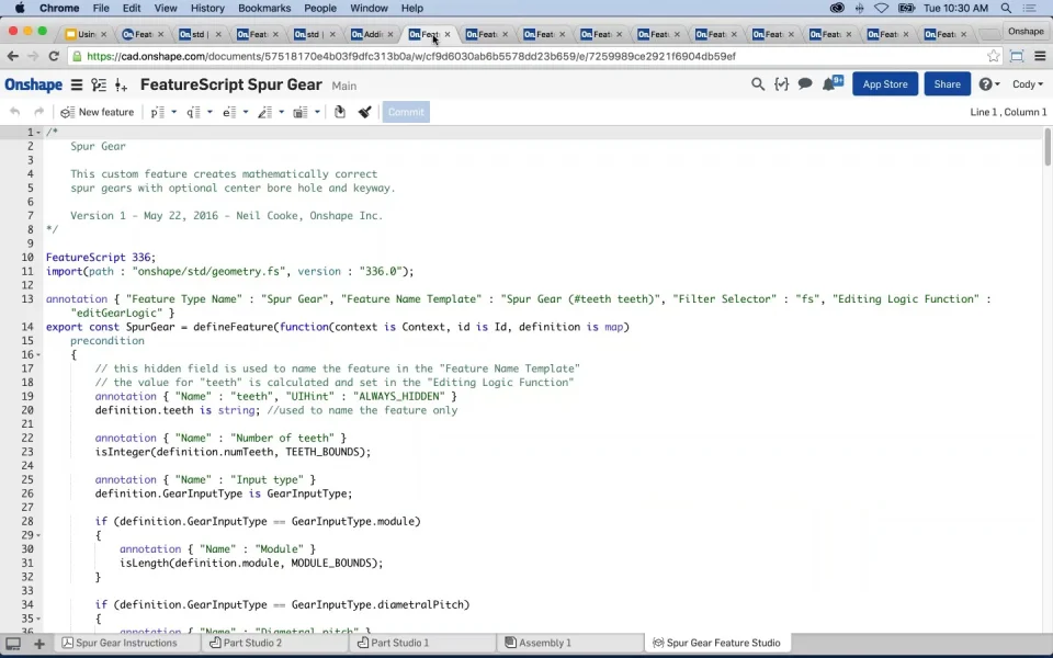 Using FeatureScript Features