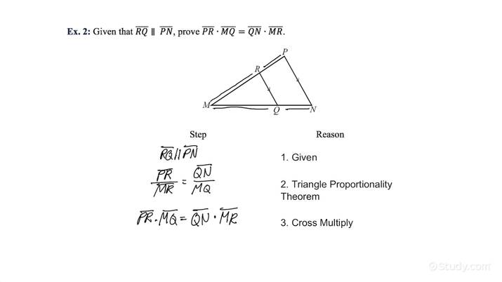 Completing Proofs Involving The Triangle Proportionality Theorem Geometry 3435