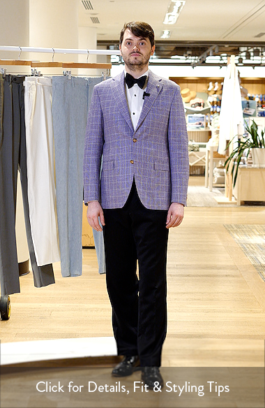 Jack Victor McAllen Berry Plaid Soft Constructed Cotton & Silk