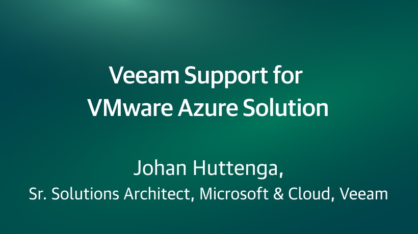 Veeam Support for VMware Azure Solution