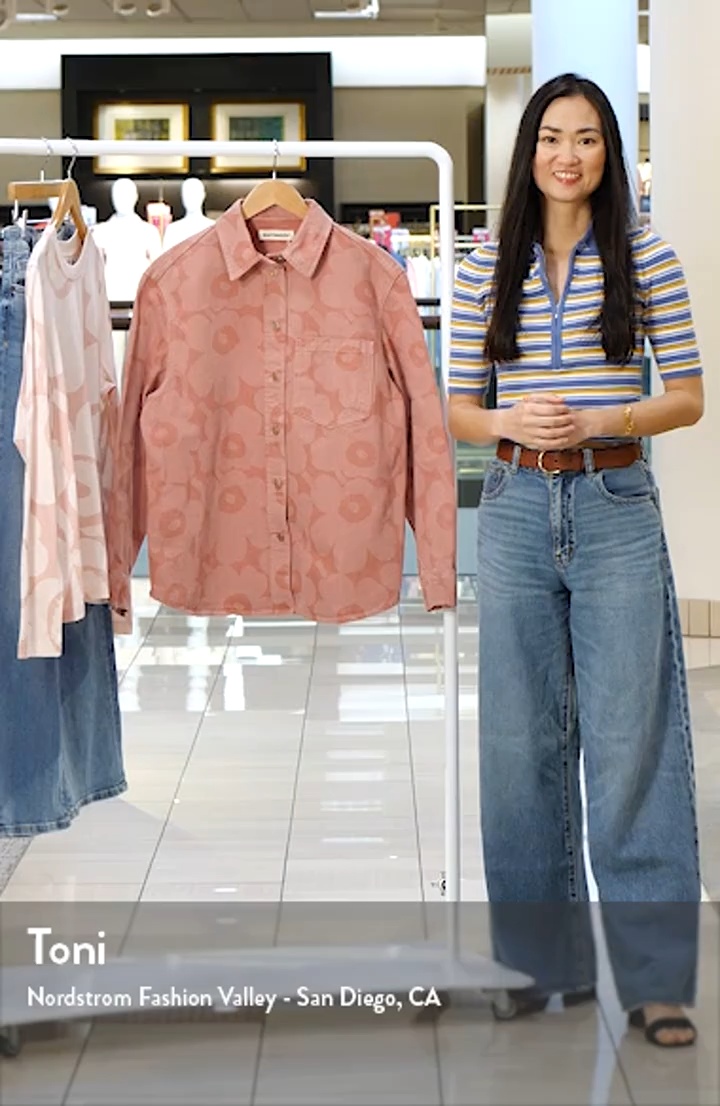 Marimekko Maridenim Vaihe Unikko Denim Shirt Jacket (Women