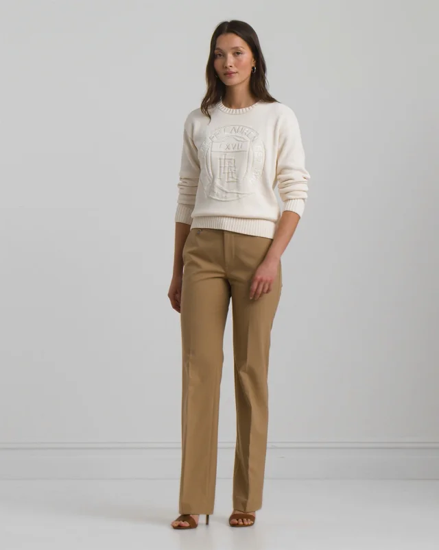 パンツ RALPH LAUREN Women Straight Pants 211873988 001 Beige Lauren Ralph Lauren Straight Leg Pants | Nordstrom