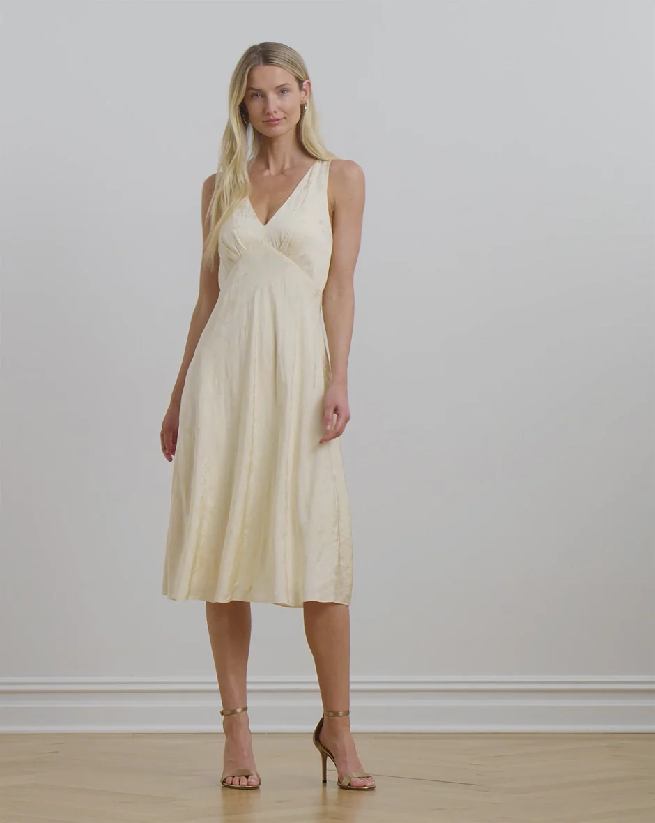 Lauren Ralph Lauren Floral Jacquard Sleeveless Midi Dress