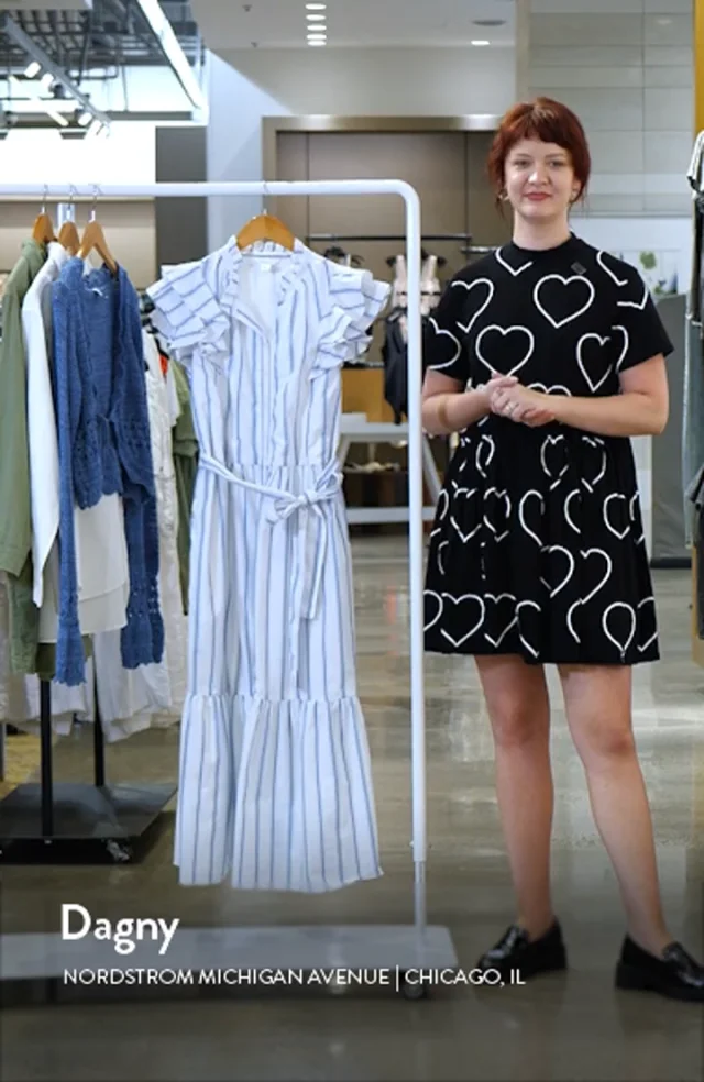 Caslon® Stripe Ruffle Sleeve Maxi Dress Nordstrom