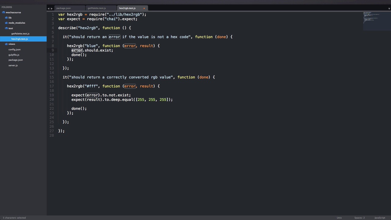 JavaScript Unit Testing with Mocha, Chai and Sinon - Chai Expect