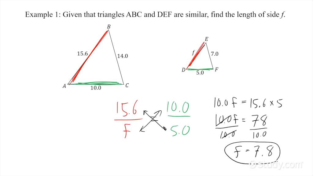 How To Find The Missing Side Length Given Two Similar Triangles