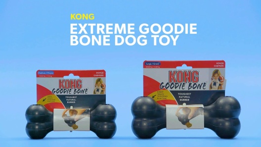 Kong - Extreme Goodie Bone Osso in Gomma Resistente per Cani con  Masticazione Energica, Nero, Taglia Grande