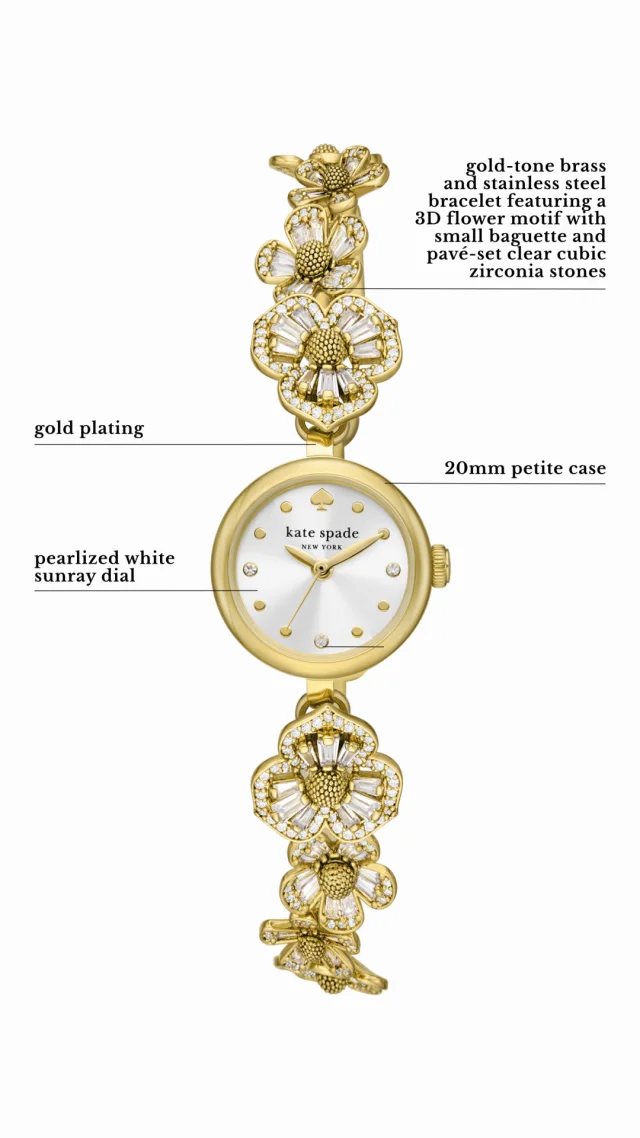 全てのアイテム Spade Kate New 24mm watch, strap crystal floral monroe York 時計