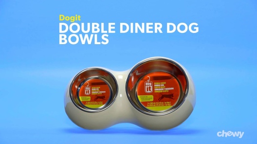 EveryYay Dining In Silicone Double Diner Dog Bowl Set - Easy-to