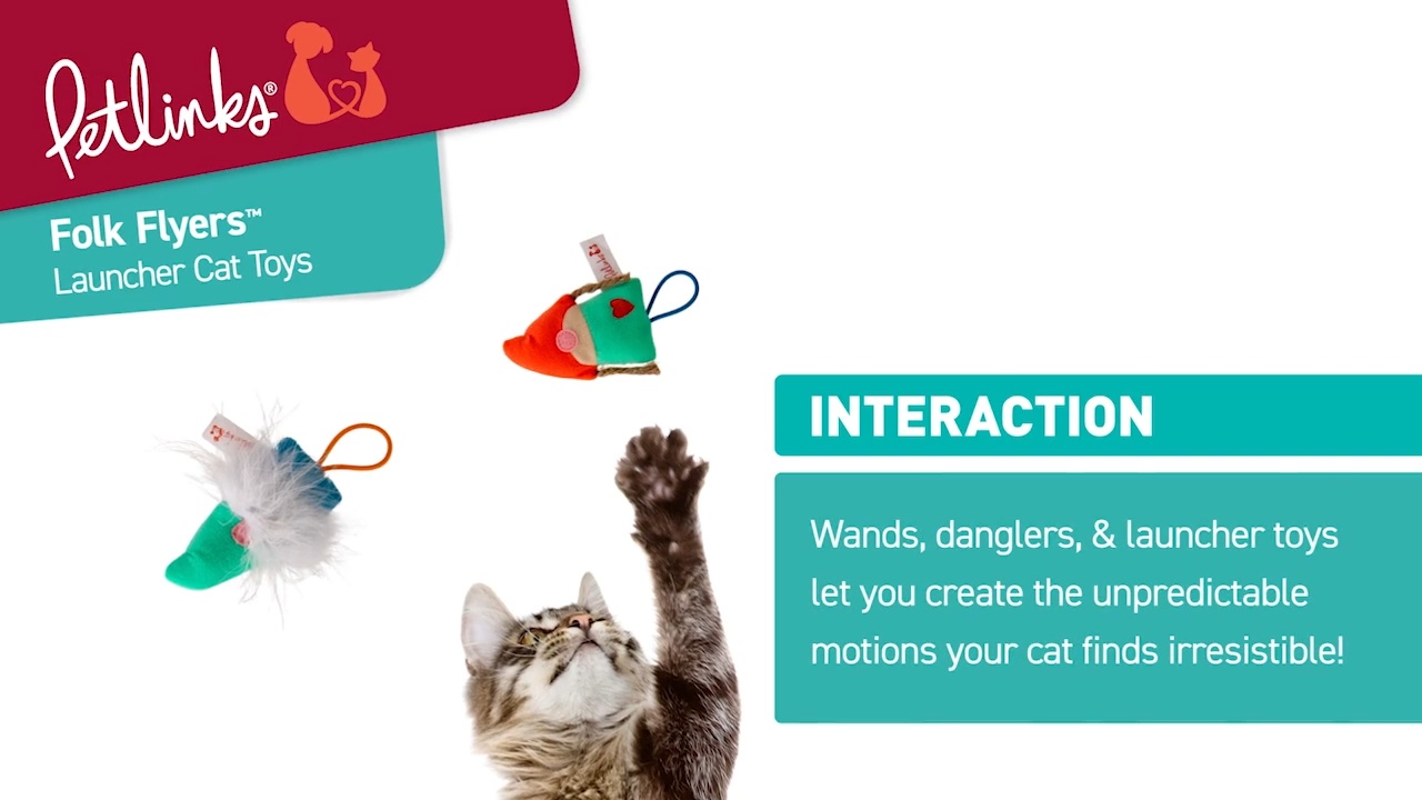Petlinks Interactive Wand and Launcher Cat Toys 