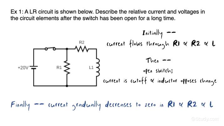 Describing Relative Voltages & Currents in an Lr Circuit in Steady ...