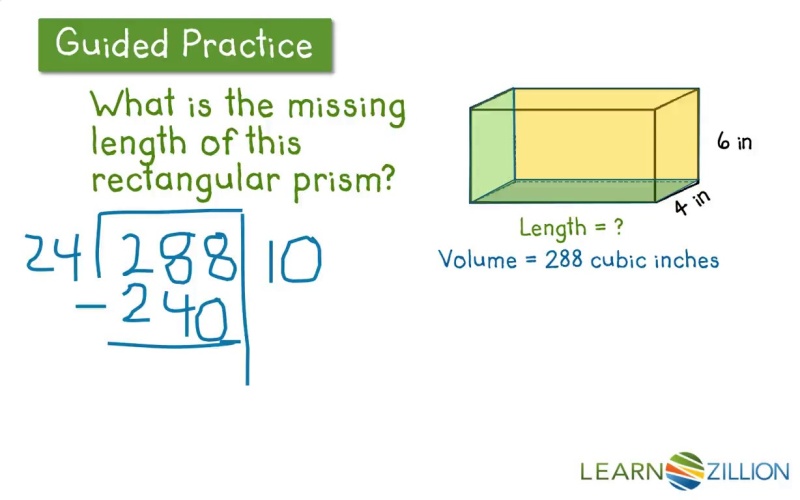 Find The Missing Dimensions Of 3 D Figures Using The Volume Formula Learnzillion