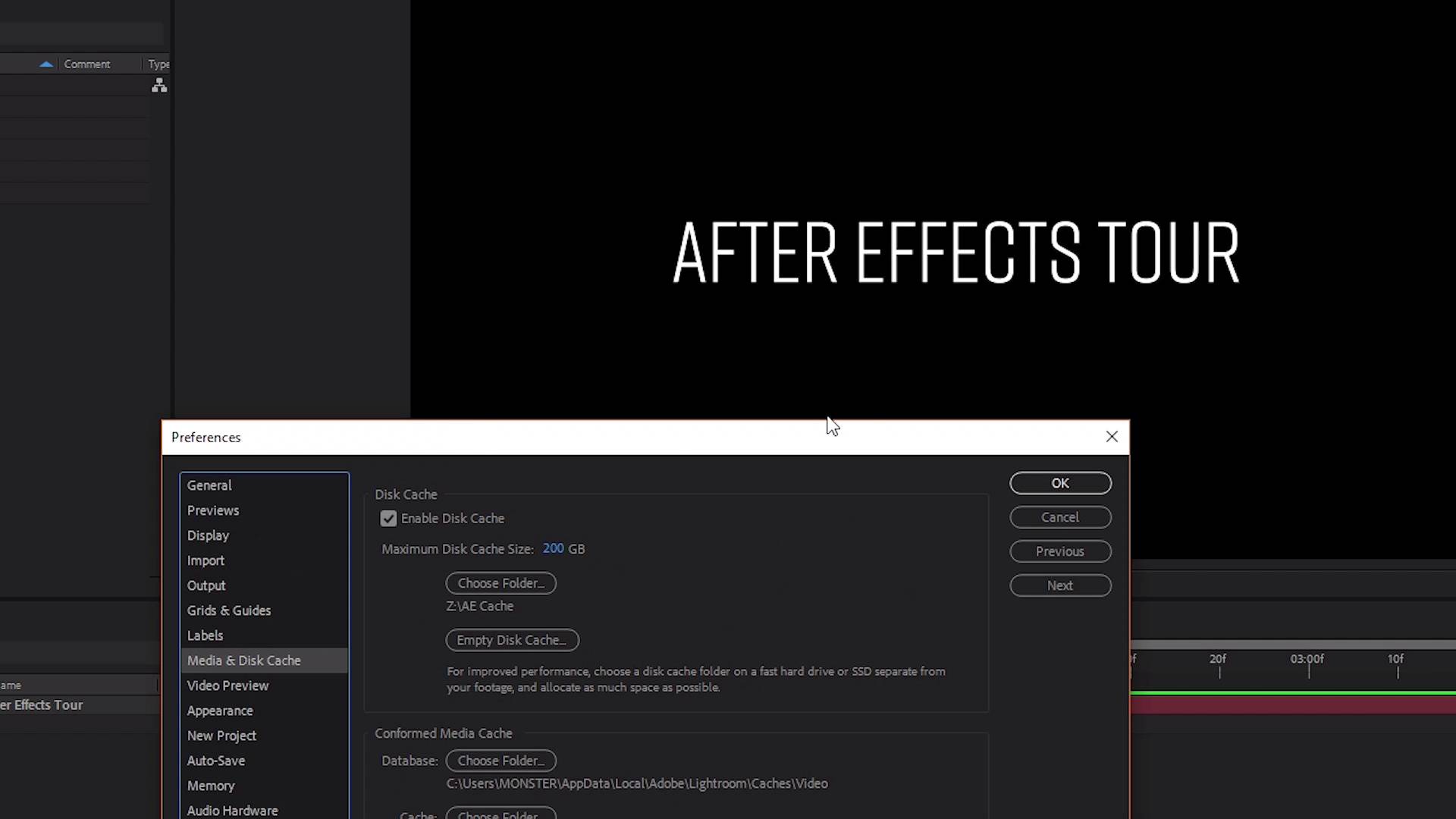 Color settings after Effects.