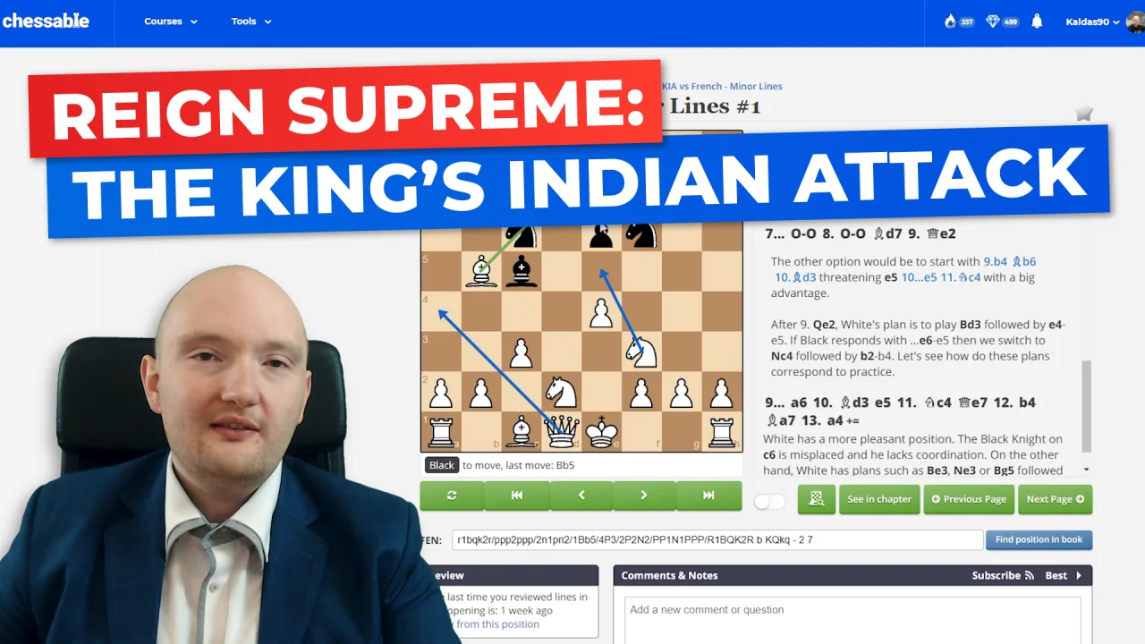 Reign Supreme: The King's Indian Attack, FM Kamil Plichta presents his  full repertoire based on Fischer's favorite, the modern King's Indian  Attack with 1.e4, he utilizes his skills to bring you