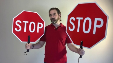 Stop: Stop Double Sided Sign w/ Handle