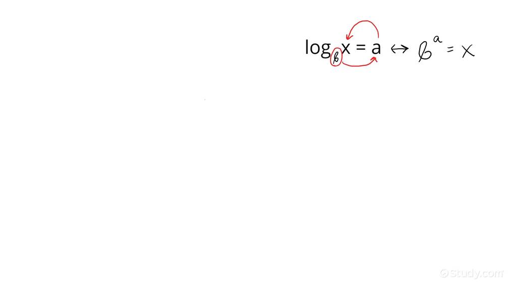 How to Solve an Equation of the Form Log_b(a) = c | Algebra | Study.com