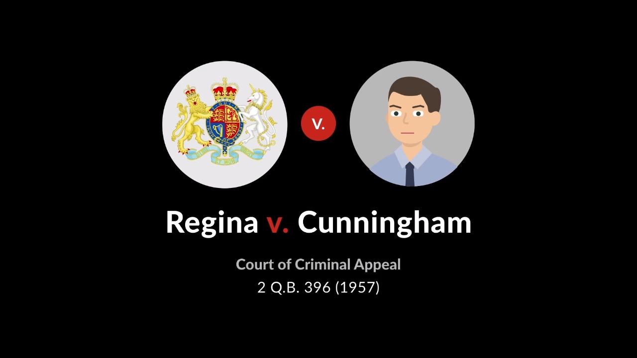 Regina V. Cunningham, [1957] 2 Q.B. 396: Case Brief Summary | Quimbee