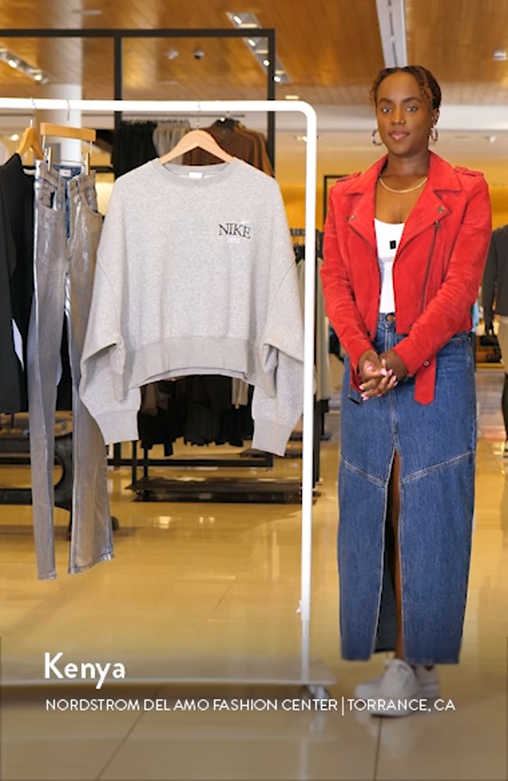 Nike Phoenix Fleece Varsity Oversize Crewneck Sweatshirt | Nordstrom