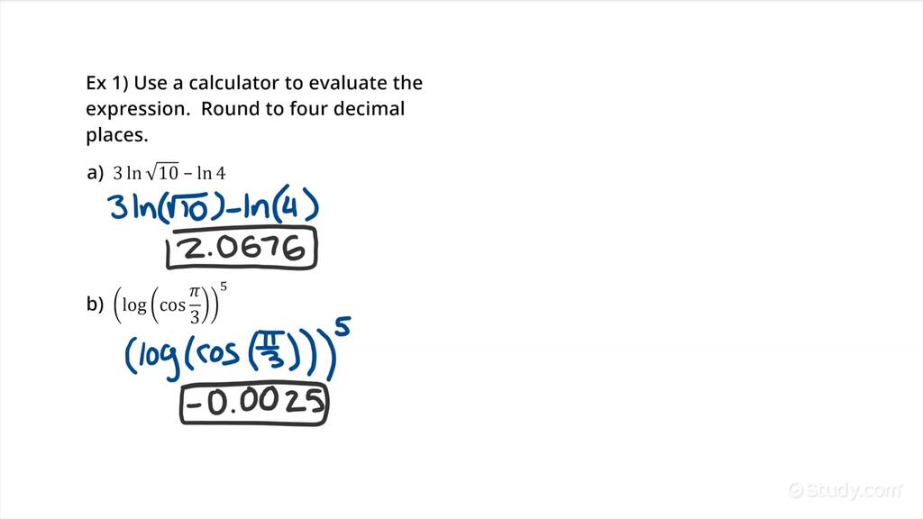 How to Evaluate Natural & Common Logarithmic Expressions with a