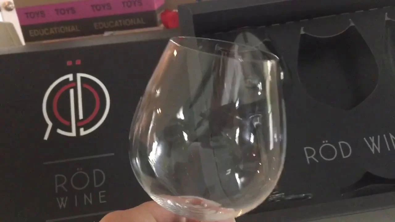 Red Wine Glasses Set - Lead Free Titanium Crystal Glass 22 oz. Large Bowl Long
