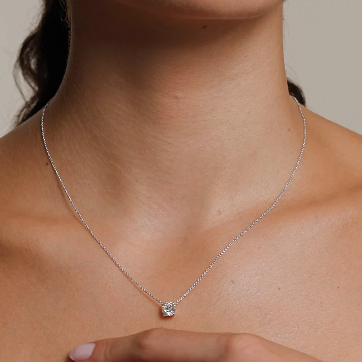 18K White Gold Perfect Solitaire Lab Diamond Pendant (1 ct. tw.)