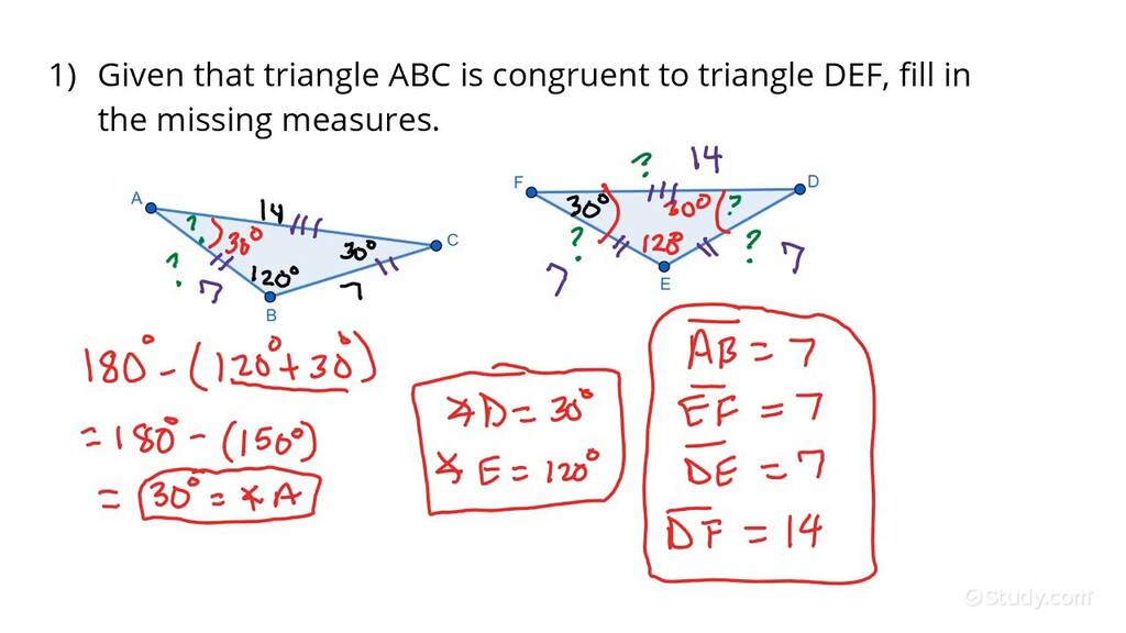 Finding Missing Parts of Congruent Triangles Drama