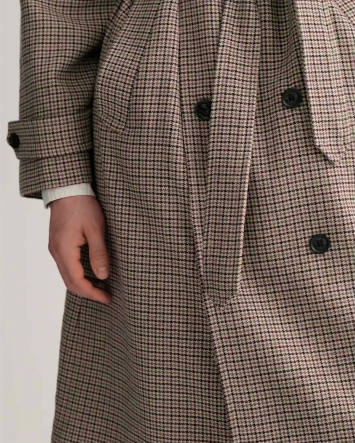 Mens houndstooth sale trench coat