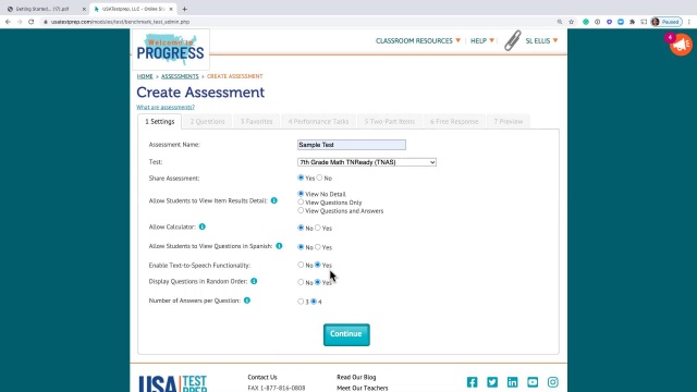 Screenshot from Getting Started With USATestprep video