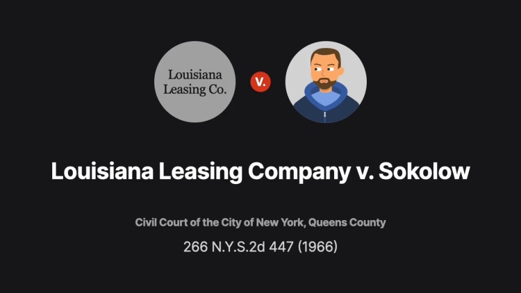 Louisiana Leasing Company v. Sokolow