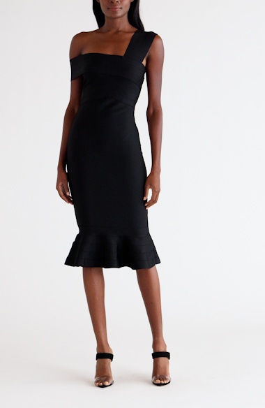 asymmetric fishtail dress Strapless Asymmetrical Fishtail Maxi Dress