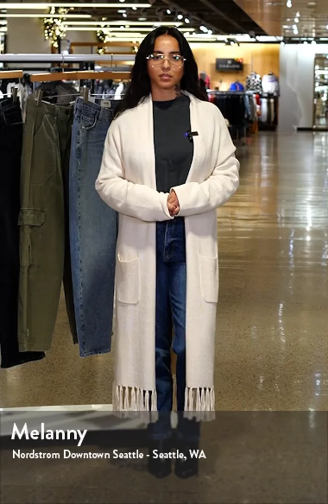 Treasure & Bond Fringe Long Open Front Cardigan | Nordstrom