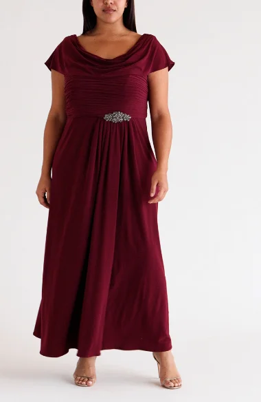 Alex Evenings Cowl Neck Beaded Waist Gown Nordstrom