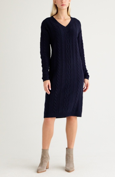 caslon knit dress Caslon® Long Sleeve Cable Stitch Sweater (Women) Mini homecoming dress